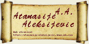 Atanasije Aleksijević vizit kartica